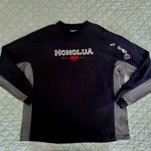 Honolua Hawaii Sideseams Long Sleeve Tee Sweatshirt Black/Gray Mens XXL